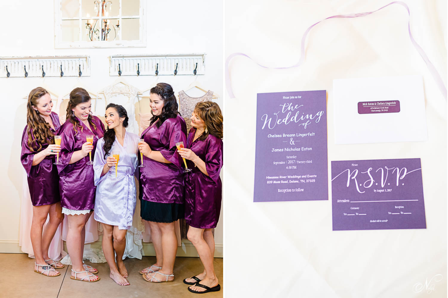 NELYA purple robes bridesmaids 1 - Hiwassee River Weddings
