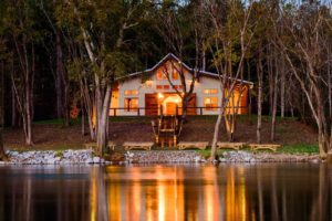 close up river view of hiwassee river wedding venue