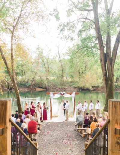 fall river side wedding ceremony at hiwassee river weddings
